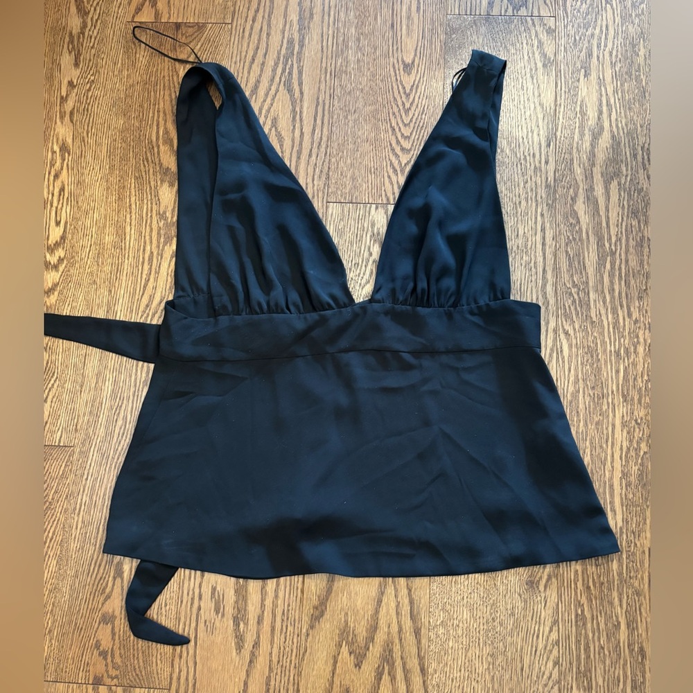 Zara Black Trafaluc Blouse with Bow detail